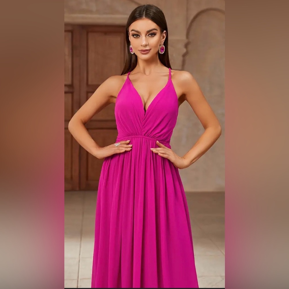 Elegant Pink Maxi Dress. NWOT